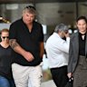 Brian Allan Smith (left) and lawyer Amanda Rossow (right) leave Ipswich Magistrates Court on Wednesday.