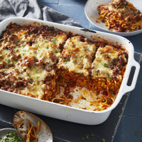 RecipeTin Eats’ bolognese pasta bake can be assembled like a lasagne or in individual dishes.