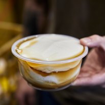 Hoa Hung’s soft-set tofu pudding with ginger syrup.