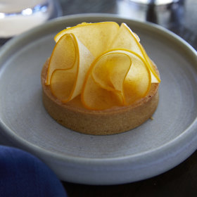 Persimmon and manchego tart.