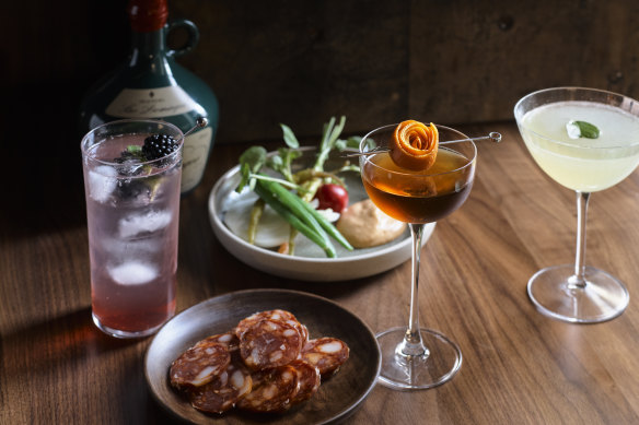 Bar snacks and cocktails at Mr Mills, the bar beneath Marmelo.
