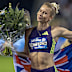 Eleanor Patterson celebrates being crowned a Diamond League champion.