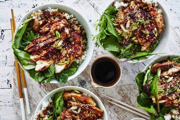 White wine teriyaki chicken bowl.