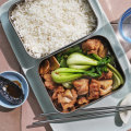 Stir-fried chicken and pak choy.