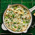 Tip: Frozen peas can be cooked in the pasta water.