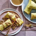 The sweetness and spice are beautifully balanced by the soft, thick crêpes.