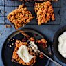  Apple and dried cranberry crumble bars.