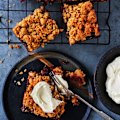  Apple and dried cranberry crumble bars.