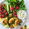 Chicken and potato kofte mezze.