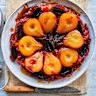 Pear and date tarte tatin.