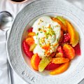 Adam Liaw’s citrus fruit salad with marmalade yoghurt.