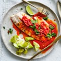 Steamed snapper with red curry butter.