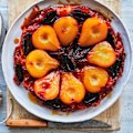 Pear and date tarte tatin.