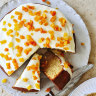 Apricot, almond and cardamom cake.