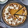 Pumpkin pie cheesecake with maple cream