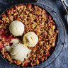 Get ready to crumble with Helen Goh’s rhubarb, pear and fresh ginger pud