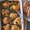 Julia Busuttil Nishimura’s baked chicken with capsicum, olives and garlic.