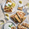 Julia Busuttil Nishimura’s stuffed flatbreads with minted yoghurt. 