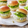 Tarragon and black-pepper chicken salad sliders.