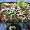 Satay roast chicken salad.