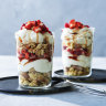 Strawberry and mascarpone parfait.