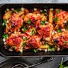 Finish with a sprinkle of feta and pomegranate.