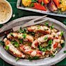 Sausages with French mustard sauce.