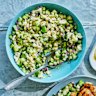 Cucumber, feta and apple salad.