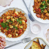Danielle Alvarez’s prawn and tomato orzotto with pangrattato.