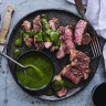 Adam Liaw’s barbecued lamb with mint dressing