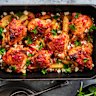 Finish with a sprinkle of feta and pomegranate.
