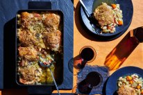 Curtis Stone’s chicken cassoulet with fennel and bacon.