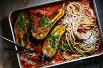 The Italian-American classic of pasta alla vodka gets a shake up with fudgy roasted eggplant.