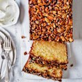 Adam Liaw’s Swedish almond loaf is finished with a moreish butterscotch almond topping.