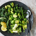 Adam Liaw’s lemon pepper greens.