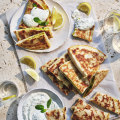 Julia Busuttil Nishimura’s stuffed flatbreads with minted yoghurt. 