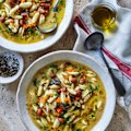 Julia Busuttil Nishimura’s bean, porcini and pasta soup.