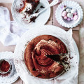 Helen Goh’s flourless chocolate crater cake.