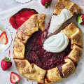 Strawberry galette with rose cream.  