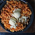 Cornflake apple crumble.