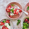 Adam Liaw’s frozen strawberries and cream.