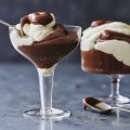 Chocolate and vanilla mousse.