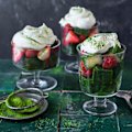 Berry matcha trifle.