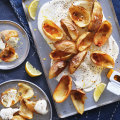 Potato skins with chicken salt and sour cream.