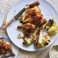 Adam Liaw’s roast chicken with parmesan and sourdough sauce.
