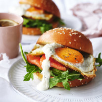 Adam Liaw’s salmon and egg rolls.