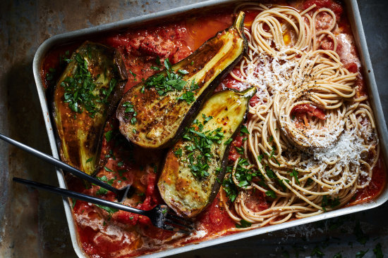 The Italian-American classic of pasta alla vodka gets a shake up with fudgy roasted eggplant.