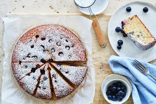 Julia Busuttil Nishimura’s blueberry sour cream cake.