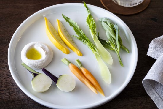 Nearly all produce on the menu is organically grown on-site.