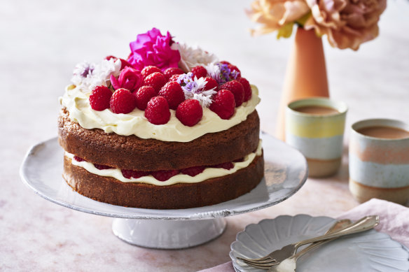 Helen Goh’s raspberry and lemon curd cake is child’s play.